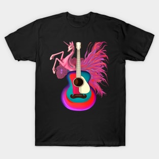 Pink Unicorn and Guitar T-Shirt